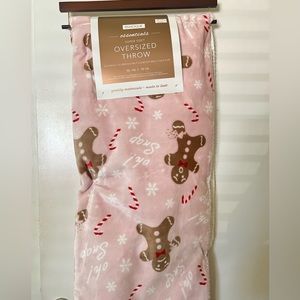 Pink Gingerbread man Throw